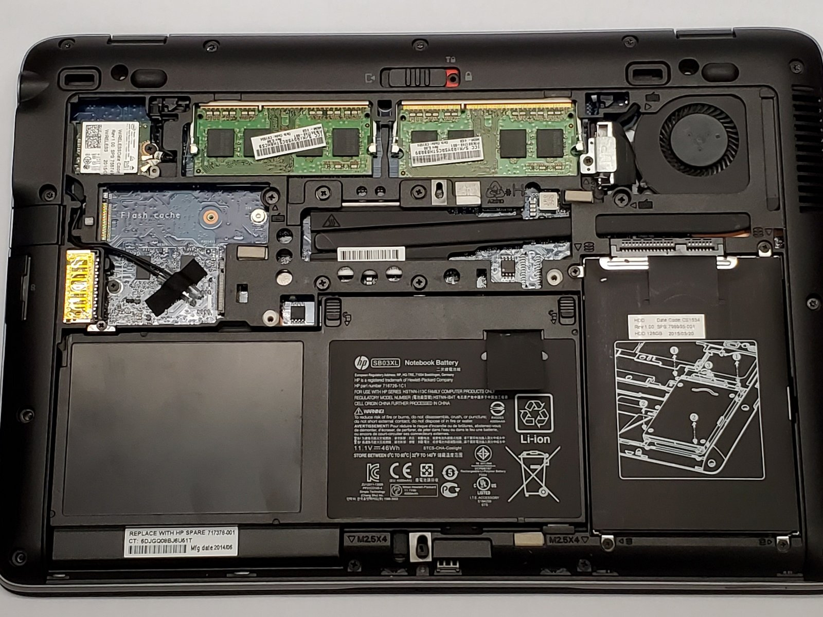 Internal Photo of HP elitebook 720 G1 820 G1 820 G2 CPU Fan OEM (HP Elitebook 820 G2)